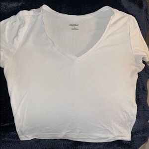 Wild Fable White Fitted Crop T-Shirt